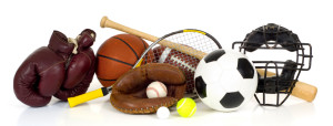 Sports Equipment on White